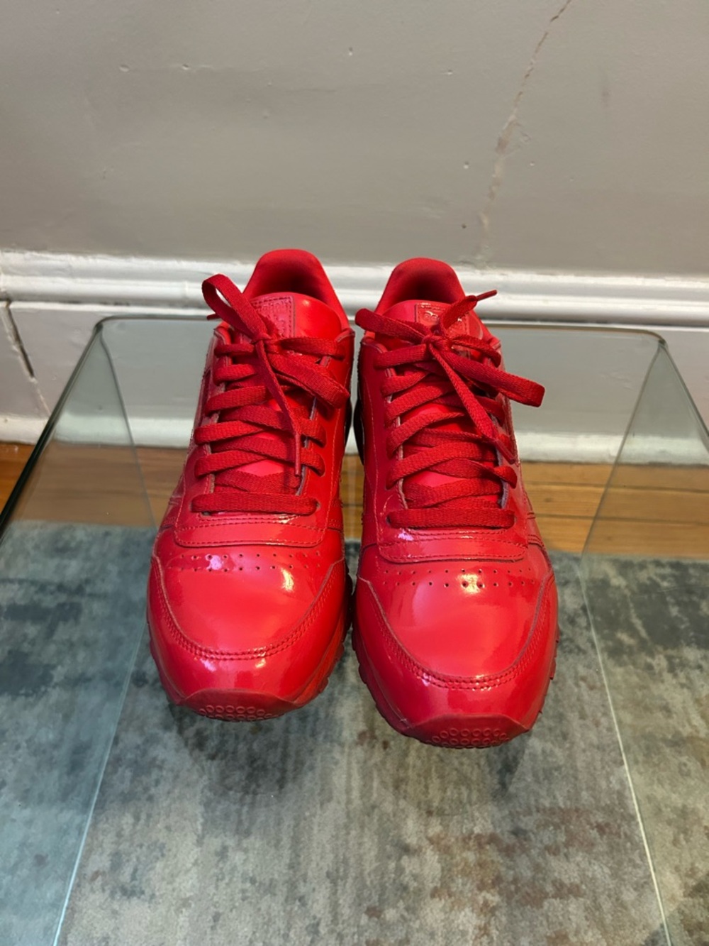 Reebok Red Low-Top Lace-Up Sneakers